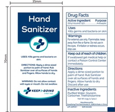 Hand Sanitizer (Keep Going  Hand Sanitizer 62 Vv 09g)
